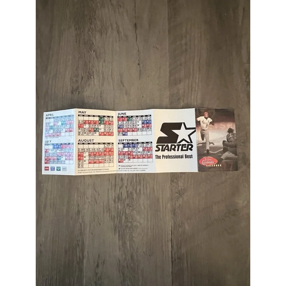 1997 St Louis Cardinals Season Schedule Calendar Starter‎ Good Condition